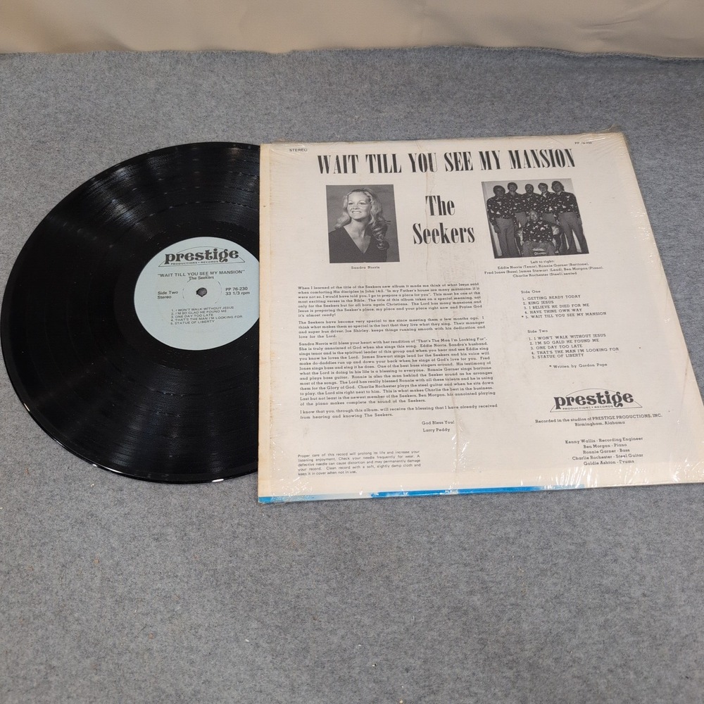 The Seekers Wait Till You See My Mansion Vinyl LP Prestige Records PP 76-230 - Picture 2 of 2
